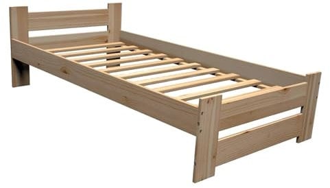 Best For Home - Massivholzbett | Futonbett | Naturholzbett bettgestell | Hochbett aus 100% Naturholz | kopfteil Bett | Bett mit lattenrost Und kopfteil |Seniorenbett | bettgestell (80x200 cm)