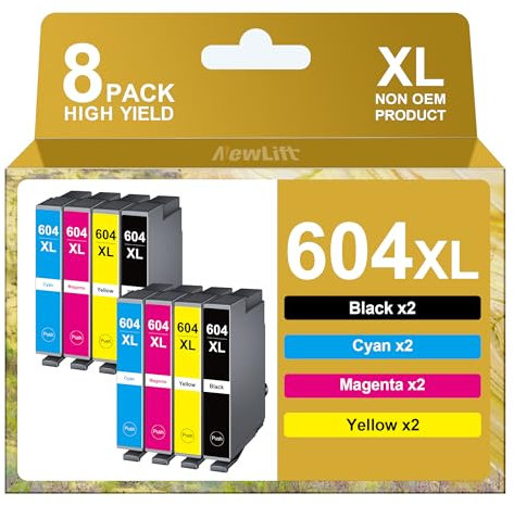 NewLift 604 Druckerpatronen 604XL Kompatibel für Epson 604 Patronen 604XL Multipack Kompatibel für Epson XP 3200 Druckerpatronen,XP 2205 XP 3200 XP 4200 WF 2930 Druckerpatronen(8er-Pack)