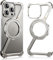 SEZQMA Metal Bumper Case for iPhone 15 Pro Max, Minimalist Z Aluminum Cover Design, Compatible with MagSafe, Ultra Thin Frameless Frame with 360° Rotatable Magnetic Ring, Natural Titanium