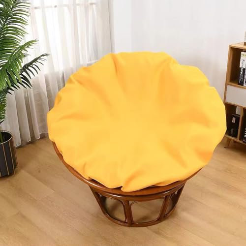 DRXRD Nur Papasan-Kissenbezug, Outdoor-Indoor-Papasan-Stuhlkissenbezüge, wasserdichter Papasan-Schonbezug, Papasan-Bezüge für Kissen mit Reißverschluss und Bändern, maschinenwaschbar Yellow 90cm/35in
