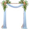 BEELUKY Querbehang Freihanddeko Hellblau 75x800cm Hochzeit Vorhang mit 22m Satinband Hochzeitsbogen Gardinen Querbehang Transparente für Wohnzimmer Hochzeitsfeier Zeremonie Bühnendekoration