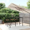 Woonisher Table de Bar et Dessus en Verre Noir 180x70x110 cm Poly rotin Table Jardin Exterieur Salon de Jardin Pas Cher