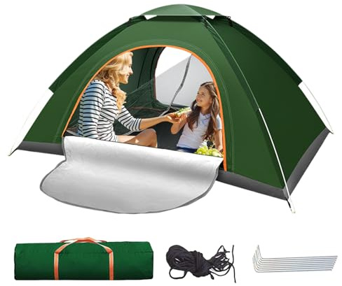 Wurfzelt 2 Personen Wasserdicht, Pop Up Camping Zelt, Ultraleicht Winddicht Zweimannzelt Mit Heringe + Spannseile Und Aufbewahrungstasche Für Camping, Klettern, Angeln
