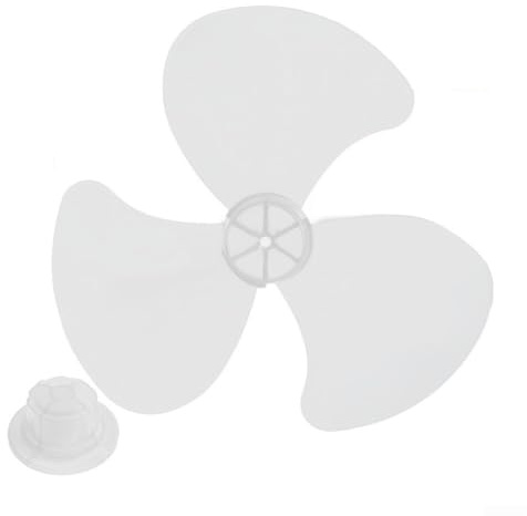 Opatiny 16 Inch Plastic Fan Replacement Parts with Nut Cover 3 Leaves for Standing Pedestal Electric Fan Home Cooling Accessories(white)