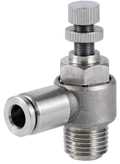 Schlauch 16mm-1/2 BSP männlich Luftgeschwindigkeitsregelventil 304 Edelstahl Luftpneumatische Armatur Schnellverbinder