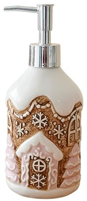 Weihnachten Duschgel Spender, 350ml Keramik -Mann Seifenspender, nachfüllbare Handseife Lotion Flasche mit Pumpe, Dekorative Pumpe Flasche für Bad Küche Arbeitsplatte