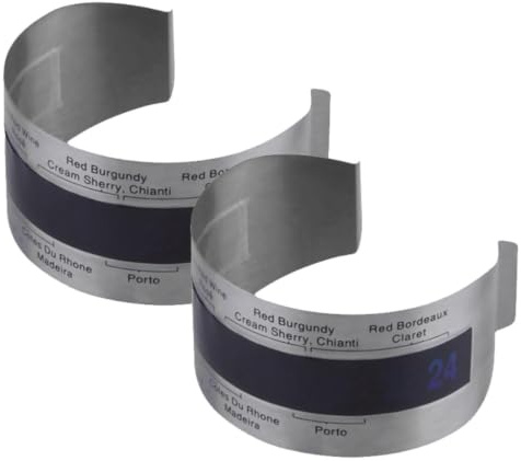 Weinthermometer Armband aus Edelstahl mit Digitaler Anzeige | 2 Stück-pack, ohne Batterien, Wiederverwendbar, für Weinflaschen, für Zuhause