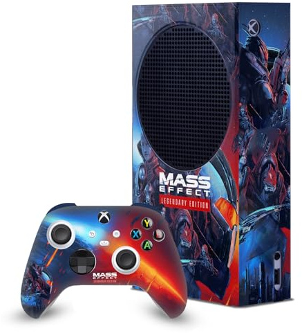 Head Case Designs Offizielle EA Bioware Mass Effect Schlüsselkunst Legendäre Grafiken Spielekonsolen Wickeln Und Gamecontroller-Häute Im Paket kompatibel mit Xbox Series S Console & Controller Bundle