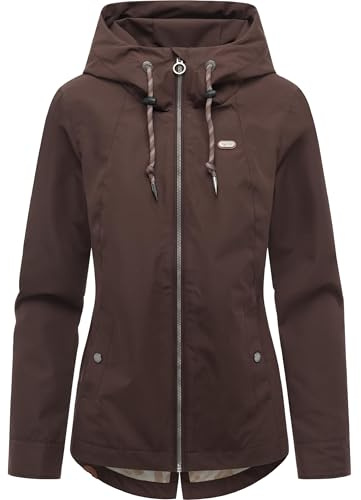 Ragwear Damen wasserdichte leichte Übergangsjacke Monadde mit Kapuze