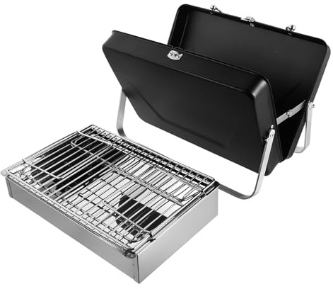 TOYANDONA Portable Barbecue Grill Lightweight Metal Folding Briefcase Stove for Outdoor Activities and Patio Use, Compact and Easy to Carry for Camping and Picnics