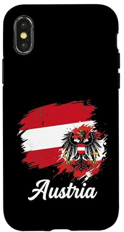 Hülle für iPhone X/XS Used-Look Österreich Flagge Adler