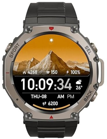 Sekoda GPS Sports Smartwatch,Sekoda GPS Smartwatch Hombre,múltiples Modos Deportivos, Batería De Larga Duración (Negro)