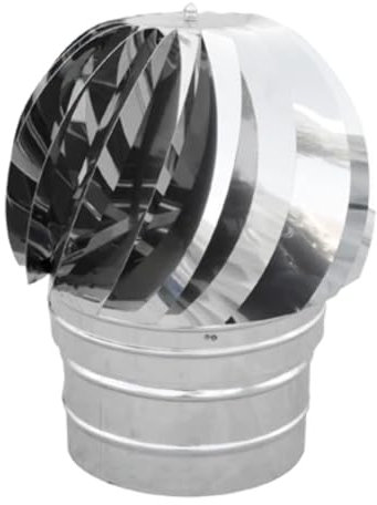 DianKamin - Sombrerete de chimenea con base redonda, acero inoxidable, 150 mm de diámetro