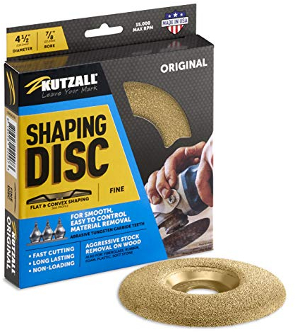 Kutzall Original Shaping Disc - Fein, 114,3mm (4-1⁄2) X 7⁄8(22.2mm) Bohrung - Holzbearbeitungs-Winkelschleifer-Aufsatz für DeWalt, Bosch, Milwaukee, Makita. Schleifmittel Wolframkarbid, SD412O230