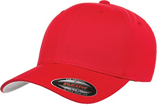 Flexfit Men's Hat in Combed Wool - Red - One size