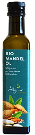 ALLGÄUER ÖLMÜHLE – Bio Mandelöl | Mildes Mandelöl aus kontrolliert biologischem Anbau. Aus ungerösteten, blanchierten Süßmandeln. Ideal für kalte Speisen & Desserts | Inhalt: 250 ml