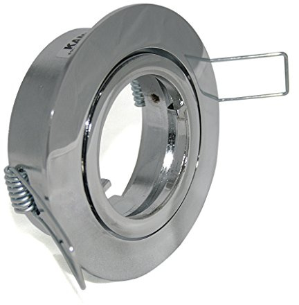 Kamilux 10er Set Einbaustrahler/Spot Bajo in chrom glänzend, Halogen oder LED geeignet, inkl. GU10 Fassung 230V, ohne Leuchtmittel