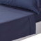 HOMESCAPES Perkal Bettlaken ohne Gummizug dunkelblau 275x275 cm, Baumwoll-Betttuch ohne Spannrand, Haustuch ägyptische Baumwolle