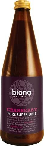 Biona Organic Pure Cranberry Juice 750ml x 4 (Pack of 4)