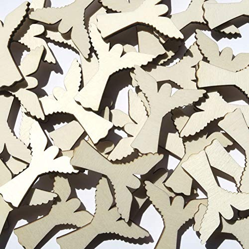 Holz Engel - 1-10cm Streudeko Basteln Deko Tischdeko, Größe:Engel 5cm, Pack mit:10 Stück