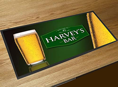 Personalisierbarer Barläufer, grüner Cider Bar-Matte, Läufer Thekenmatte