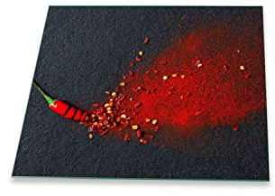 Herdabdeckplatte Ceranfeld 1 teilig 60x52 Gewürze Rot Kochplatten Glas Induktion