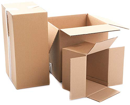 Karton Faltkartons Verpackungen Versandkarton Schachtel Faltschachtel Versand Box Umzugkarton 1-wellig (300 x 250 x 150 mm, Menge: 20 Stück)
