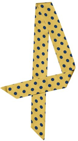sourcing map Damen Vintage 50s Dünn Lang Schmal Taillenband Gürtel Seide Polka Dots Halstuch Scarf
