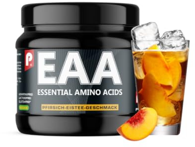 Prosport EAA Pulver Pfirsich-Eistee – 450g Dose – alle 8 Essentielle Aminosäuren + BCAA 2:1:1 – Vegan, Zuckerfrei, Glutenfrei – Für Muskelaufbau, Regeneration & Training
