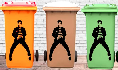 3 x Customised Wheelie Bin Decals/Stickers The King, Wall Art Graffiti Vinyl Sticker Urban Art…