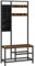 HOOBRO Garderobenständer, Garderobe, Kleiderständer mit 6 staschen und 9 Haken, Schuhregal mit Sitzfläche, Sitzbank, Viel Stauraum, für Flur, Wohnzimmer, vintagebraun-schwarz EBF24MT01