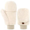 Geyoga Damen Fäustlinge Pelz Winter Handschuhe Warme Kunstpelz Handschuhe mit Flip Weiche Fell Fingerlose Handschuhe (Beigeweiß)