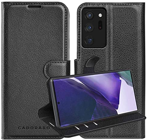 Cadorabo Hülle kompatibel mit Samsung Galaxy Note 20 Ultra in Phantom SCHWARZ - Schutzhülle mit Magnetverschluss, Standfunktion und Kartenfach