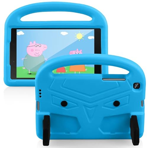 Funda infantil para Samsung Galaxy Tab A de 7 pulgadas 2016 (SM-T280/T285), funda para tablet ligera y apta para niños, asa con soporte, suave espuma EVA a prueba de golpes, color azul
