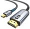 WARRKY Câble Mini DisplayPort vers HDMI, 4K Thunderbolt HDMI [UHD, 2K 60Hz, 1080P 120Hz] Mini DP vers HDMI 1M. Compatible avec MacBook Air/Pro, Mac Mini, iMac, Surface Pro, Moniteur/Projecteur/TV