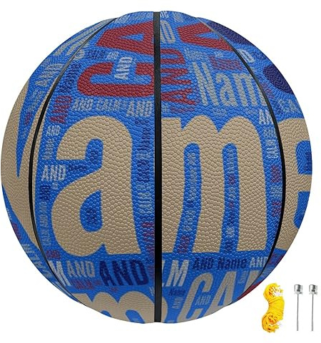 GZYZXP Personalisierter Basketball, mit Deinem Namen, Langlebiger Basketball für den Outdoor & Indoor Bereich für Ausbildung weicher Basketball mit griffiger Oberfläche