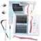 JAMATA 154pcs Kit Extension Cils,Faux Cils avec Lash Bond et Seal,Dissolvant pour Colle Cils,Pince Cils,Diy Kit d'Extensions De Cils pour Usage Personnel à La Maison(D Curl, 9-16mix Kit)