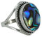 Navya Craft Abalone-Muschelstein-Silberring, Größe 17,5 | 925 Sterling Silber Handgefertigter Statement-Versprechensring für Frauen | Natürlicher Edelstein Boho Schmuck | Geschenk für Sie
