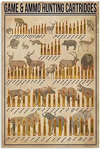 FWJZDSP Aluminium-Blechschild, Wanddekoration, Bame & Ammo Jagdpatronen, Blechschild, Poster, Malerei, Küche, Bar, Kaffee, Wanddekoration, Retro-Poster, 30,5 x 40,6 cm