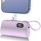 Mini Portable Charger 5000mAh Power Bank for iPhone, USB C Cell Phone Portable Power, LCD Display Battery Pack Compatible with iPhone 15/15 Pro Max/14/13/12/11/XR/8/ Samsung,Android Phones etc(PurPle)