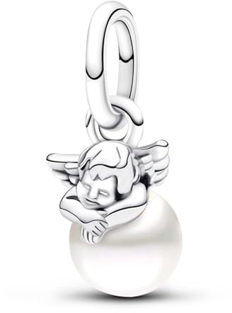 Ruaidhra Sterling Silber S925 Engel Opal Glas Charms & Beads für Damen,Family,Blume Glühwürmchen Moments Charm Anhänger für Armbänder,Sicherheitskette,Geschenk für Frauen Geburtstag