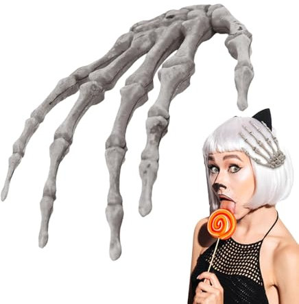 Halloween Skelett Knochen Haarspangen,Totenkopf Knochen Form Haarnadeln - Lustige Handknochenform Skelett Haarschmuck,Dunkler Stil, Streich-Haarnadel, Halloween-Accessoires für Festivals
