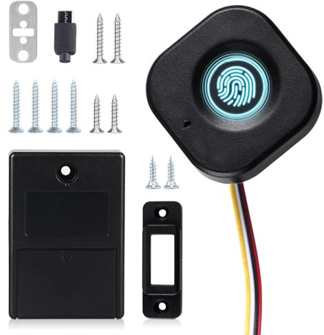 Sporgo Serratura dei cassetti delle impronte digitali: serratura biometrica, serratura delle impronte digitali, serratura elettronica con USB ricaricabile, pulsante di apertura per armadio, cassetti