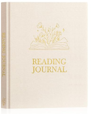 Lanpn Lesetagebuch & Buchjournal, Leinen Reading Book Journal Buch Tagebücher für Erwachsene Buchliebhaber Buch Club Lesen Notizbuch Bücher Journal Tracker Tagebuch zum Organisieren Bücher, Beige