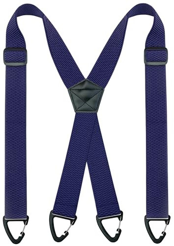 JEMYGINS Herren Outdoor Hosenträger X-Typ längenverstellbar mit Dreieckige Anti-Rutsch-Schnalle Marineblau