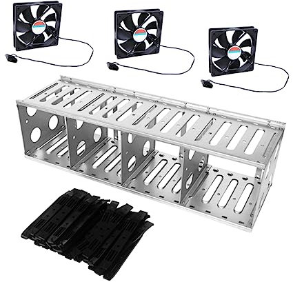 Mikikit Stabile 3 5-zoll-festplattenhalterung 12/16-bay-montagehalterung Externer Festplattenkäfig 3 12-cm-lüfter Handwerkliche Verarbeitung Einfache Installation