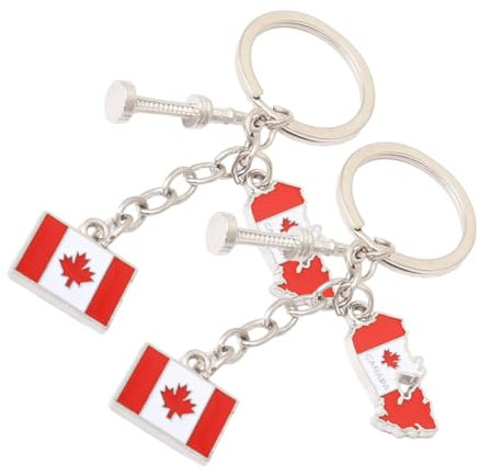 Veemoon 2er Set Kanada-Flagge Schlüsselanhänger Mit Ahornblatt Design – Ideale Für Kanada-Fans Für Taschen Geldbörsen Oder Als Souvenir Zum Kanada Tag