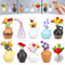 Ruichi 10 Pcs Mini Vase Fridge Magnets, DIY Ceramic Vase Strong Fridge Magnets for Adults, Mini 3D Cute Tiny Magnetic Flower Plant Vases, for Refrigerator Kitchen Locker Office