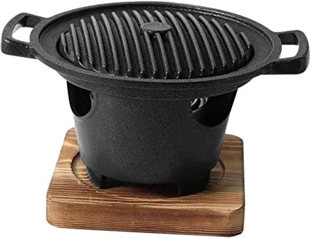 TOYANDONA Pequeña Estufa De Barbacoa De Interior Para Cocinar Con Parrilla Para Asar y Tabla De Madera Para Casa
