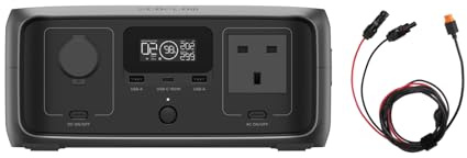 EF ECOFLOW River 3 Portable Power Station with XT60i Cable | 245Wh LFP Battery, Up to 600W Output, 2× Runtime With GaN, <20 ms UPS, 30% More Compact Solar Generator for Outdoors